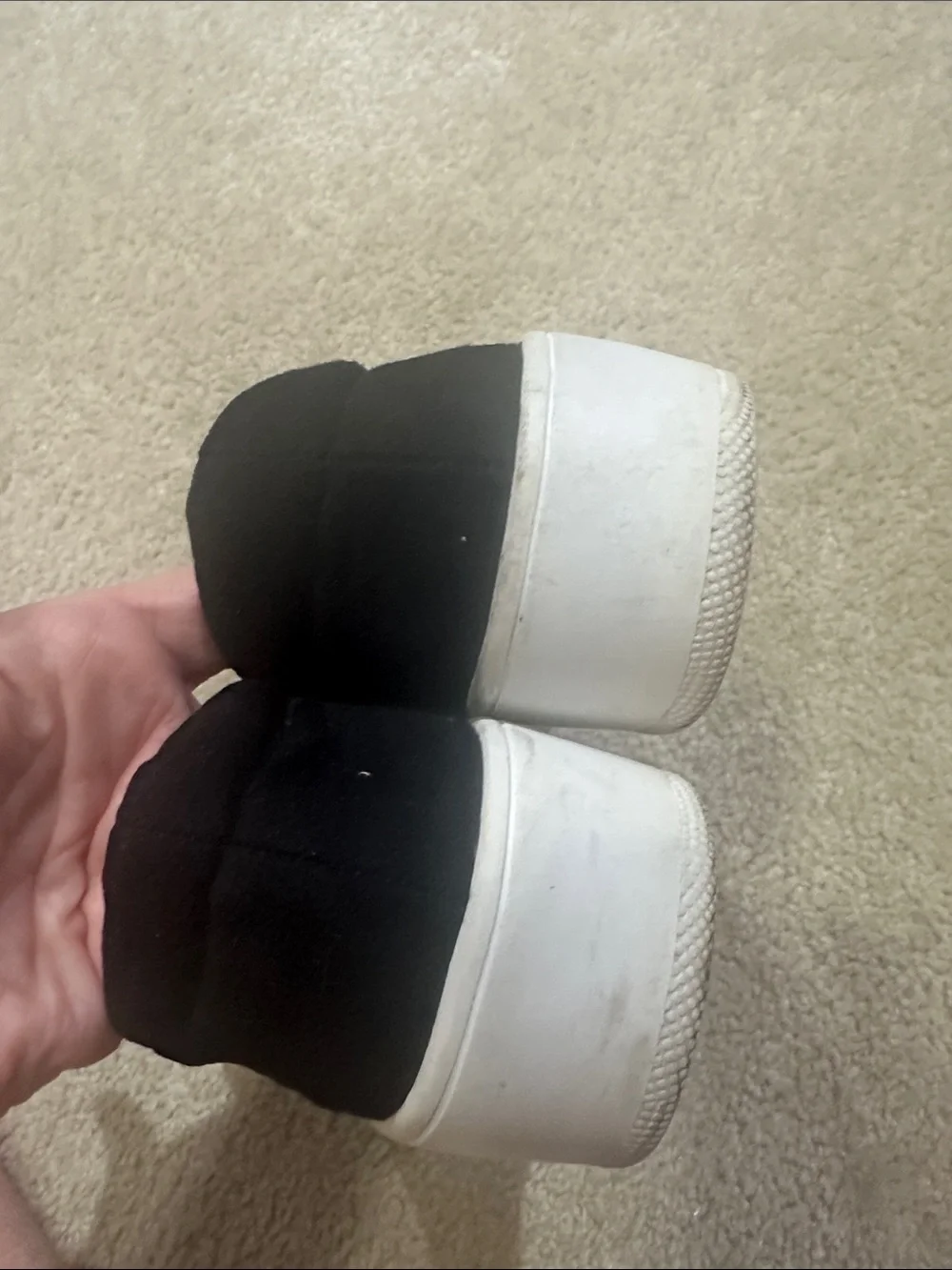 Steve Madden Black Suede Slip-On Sneakers with White Sole